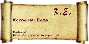 Korompay Emma névjegykártya