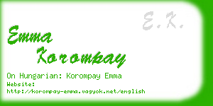 emma korompay business card